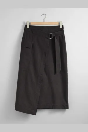 & OTHER STORIES Asymmetric Wrap Midi Skirt