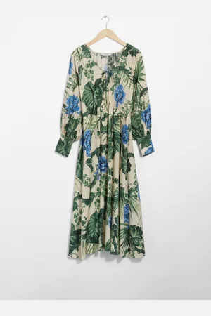& OTHER STORIES V-Cut Satin Midi Dress