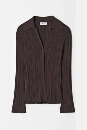 & OTHER STORIES Collared Rib-Knit Cardigan