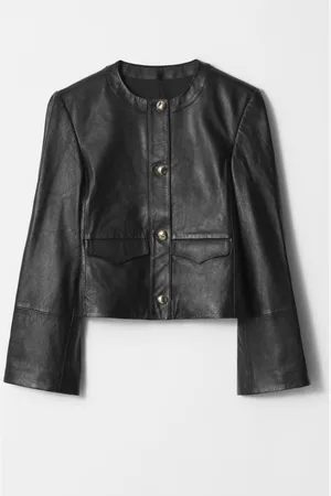 & OTHER STORIES Collarless Leather Jacket