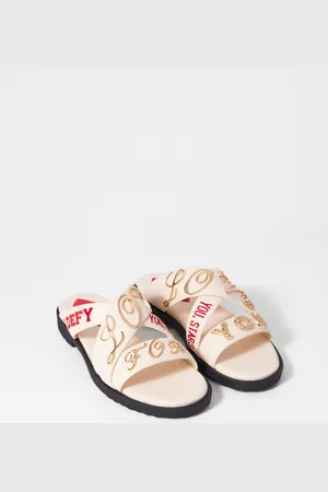 & OTHER STORIES Text-Print Leather Sandals
