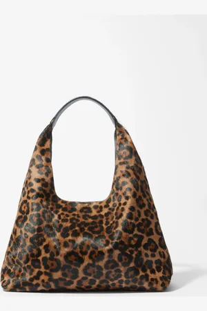 & OTHER STORIES Leopard-Print Leather Tote Bag