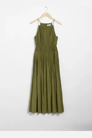 & OTHER STORIES Shirred Sleeveless Midi Dress