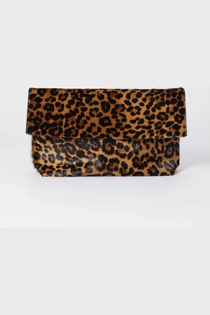 & OTHER STORIES Leopard-Print Leather Clutch