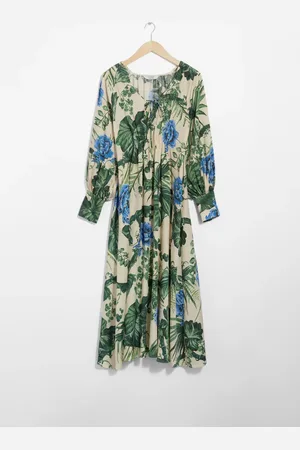 & OTHER STORIES V-Cut Satin Midi Dress