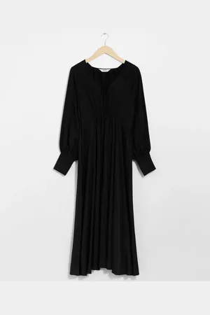 & OTHER STORIES V-Cut Satin Midi Dress