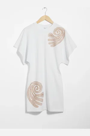 & OTHER STORIES Embroidered T-Shirt Mini Dress