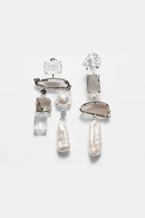 & OTHER STORIES Rhinestone Pearl Hanging Earrings