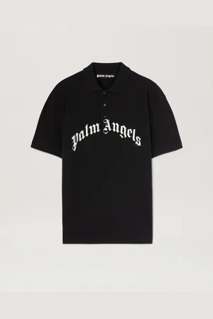 Palm Angels Curved Logo Polo Shirt Man