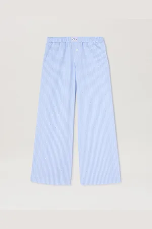 Palm Angels Rheinstone Striped Wide Pants Kids