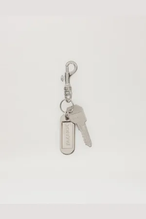 Palm Angels Metallic Logo Plate Key Ring Man