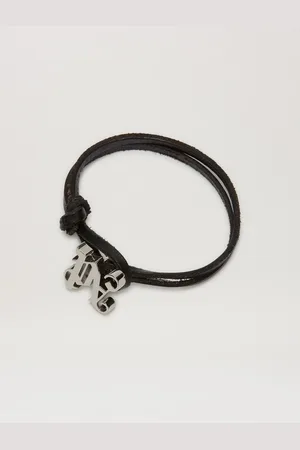 Palm Angels Leather Cord Monogram Bracelet Man