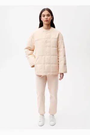 The Pangaia Womens Flower-Warmth Quilted Collarless Jacket— - S