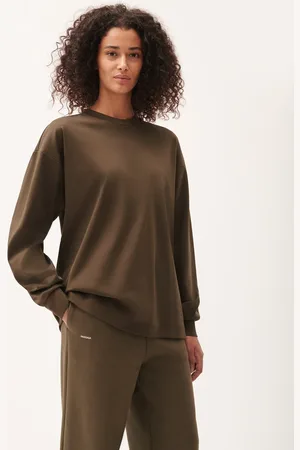 The Pangaia Womens DNA Long Sleeve T-Shirt—cacoa - XS
