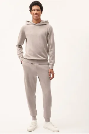The Pangaia Mens DNA Regenerative Merino Wool Track Pants—stone marl - L