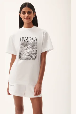 The Pangaia Womens Finches Return Hope T-Shirt—off-white - L