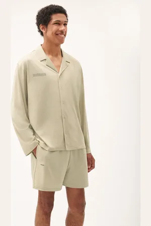 The Pangaia Mens 365 Lightweight Short Pyjama Shorts Set —maitake beige - XS