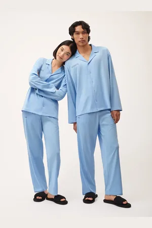The Pangaia Mens 365 Lightweight Long Pyjama Set—lake - XS
