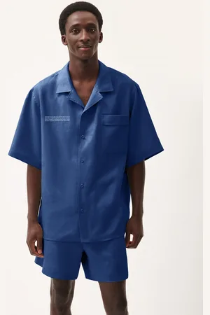 The Pangaia Mens DNA Linen Camp Collar Shirt— - S