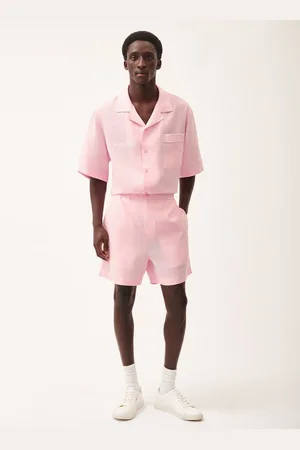The Pangaia Mens DNA Aloe Linen Mid Length Shorts— - S