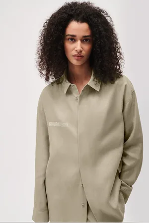 The Pangaia Womens DNA Linen Collared Long Sleeve Shirt— - S