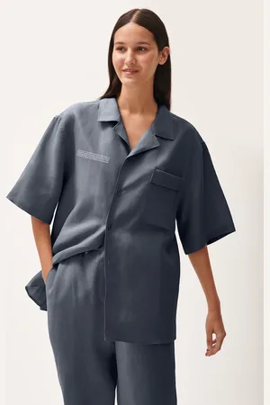 The Pangaia Womens DNA Linen Camp Collar Shirt— - XS