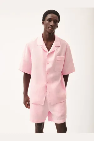 The Pangaia Mens DNA Aloe Linen Camp Collar Shirt— - S