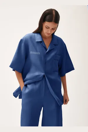 The Pangaia Womens DNA Linen Camp Collar Shirt— - S
