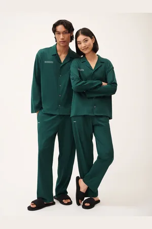 The Pangaia Womens 365 Lightweight Long Pyjama Set—foliage - XXS