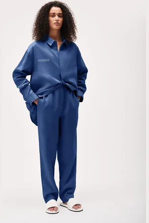 The Pangaia Womens DNA Linen Collared Long Sleeve Shirt— - S