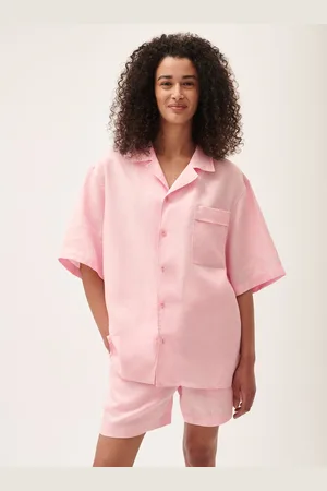 The Pangaia Womens DNA Aloe Linen Camp Collar Shirt— - S