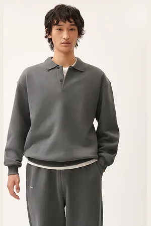 The Pangaia Mens DNA Heavyweight Polo Sweatshirt—atmosphere - XS
