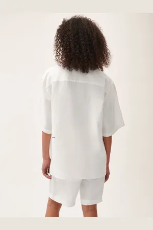 The Pangaia Womens DNA Aloe Linen Camp Collar Shirt— - XS