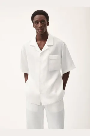 The Pangaia Mens DNA Aloe Linen Camp Collar Shirt— - XS