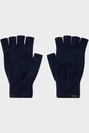 Paul Smith Dark Navy Cashmere-Blend Fingerless Gloves