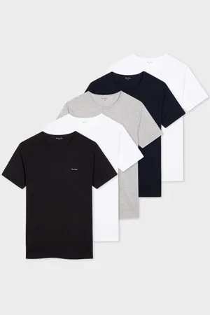 Paul Smith Mixed Colour Organic Cotton Logo Lounge T-Shirts Five Pack