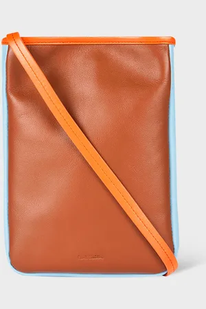 Paul Smith Tan Colour-Block Leather Pouch Bag