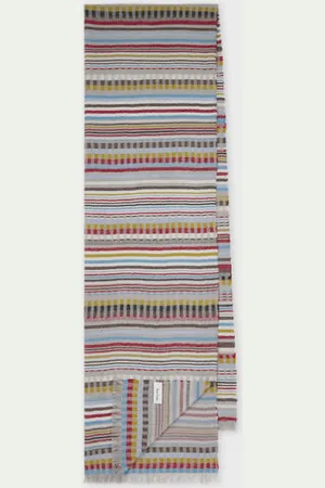 Paul Smith Multi Colour Multi Stripe Silk-Blend Scarf