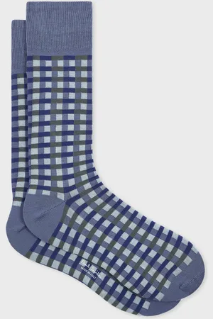 Paul Smith Cotton-Blend Multi Colour Check Socks