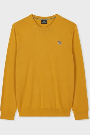 Paul Smith Ochre Organic Cotton Zebra Logo Sweater