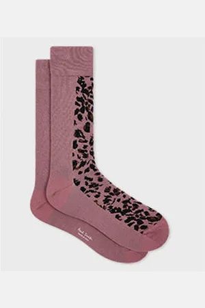 Paul Smith Dusky Cotton-Blend Leopard Socks