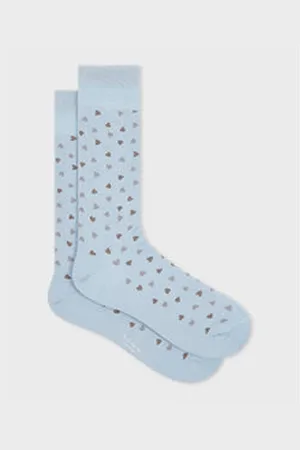 Paul Smith Pale Cotton-Blend Heart Socks