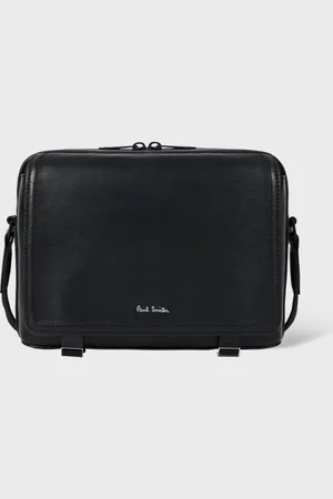 Paul Smith Straw-Grain Embossed Leather Messenger Bag