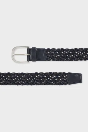 Paul Smith And Navy Leather Mixed Weave Belt
