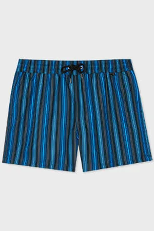 Paul Smith Navy Multi-Stripe Swim Shorts