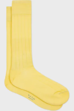 Paul Smith Lemon Ribbed Cotton Socks