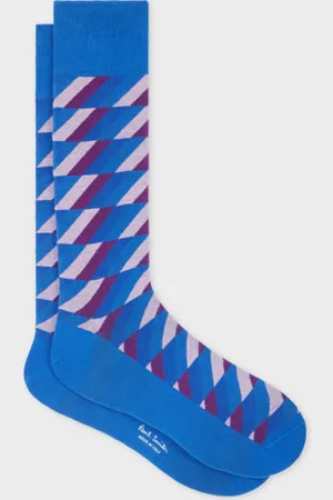 Paul Smith And Purple Zig Zag Cotton-Blend Socks