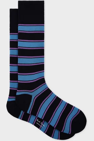 Paul Smith Navy Stripe Cotton-Blend Socks
