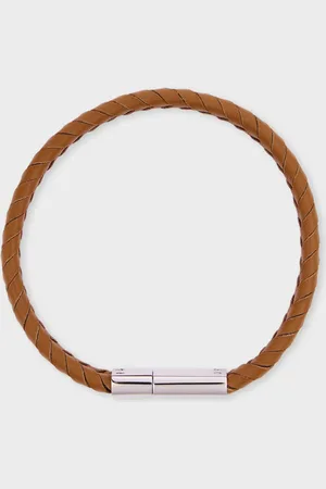 Paul Smith Tan Braided Leather Bracelet