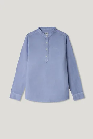 Pepe Jeans Embroidered logo mandarin collar shirt